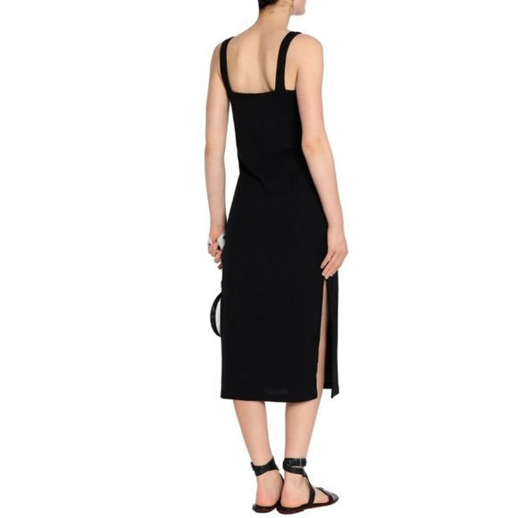 NWT WALTER BAKER BROOKLYN SLEEVELESS RIBBED MIDI DRESS IN BLACK SIZE MEDIUM - Picture 3 of 16